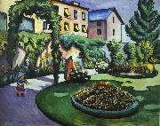 August Macke The Mackes' Garden at Bonn oil painting